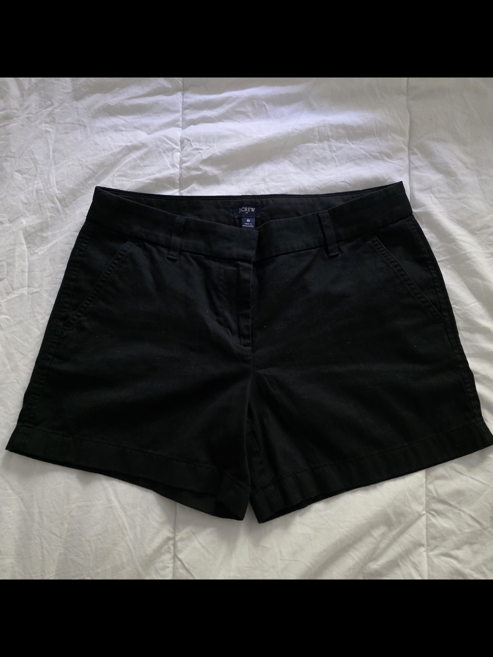 J.Crew Classic Black Cotton Chino Shorts - Size 6